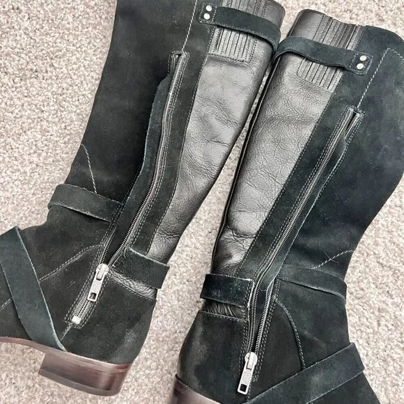 UGG Cydnee Black Leather Moto Boots US 6​​​​​​​​