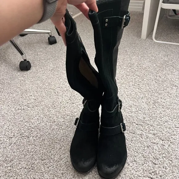 UGG Cydnee Black Leather Moto Boots US 6​​​​​​​​