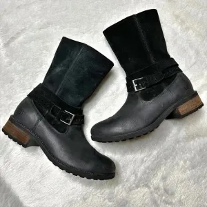UGG Kiings Suede Water Resistant Moto Zip Boots Women’s 8
