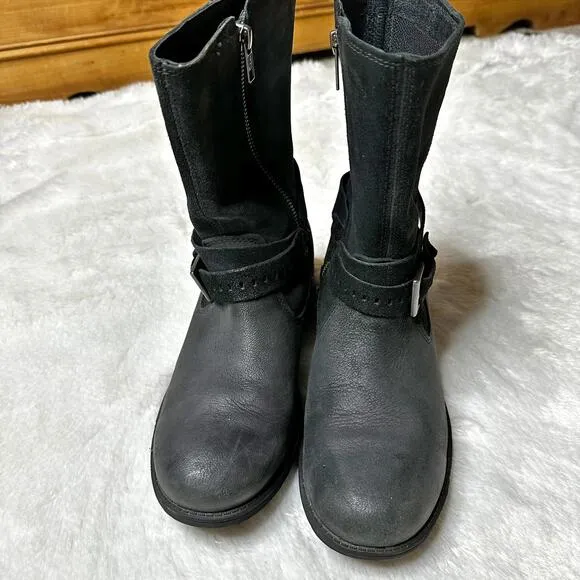UGG Kiings Suede Water Resistant Moto Zip Boots Women’s 8